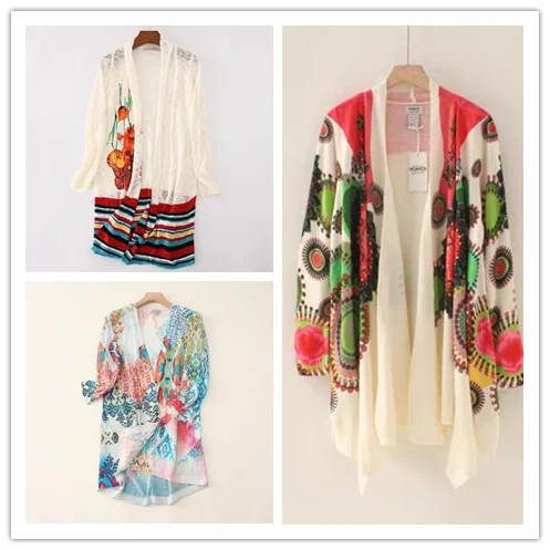 

Foreign trade original single Spanish fashion brand printed sequin knit women's cape outside the cardigan