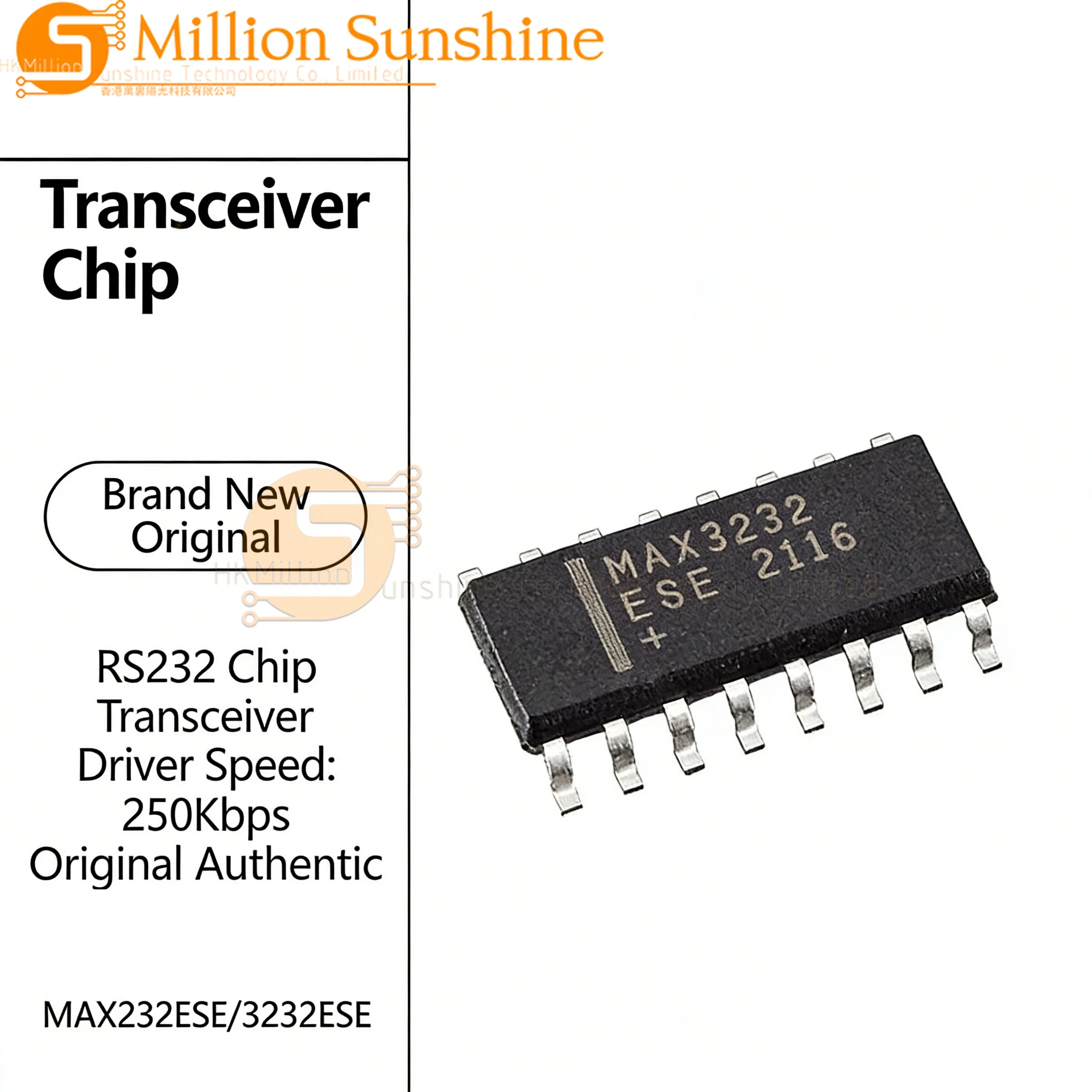 10pcs/50pcs MAX3232ESE MAX3232CSE MAX232ESE MAX232CSE RS-232 Driver IC SOP-16 Industrial Grade