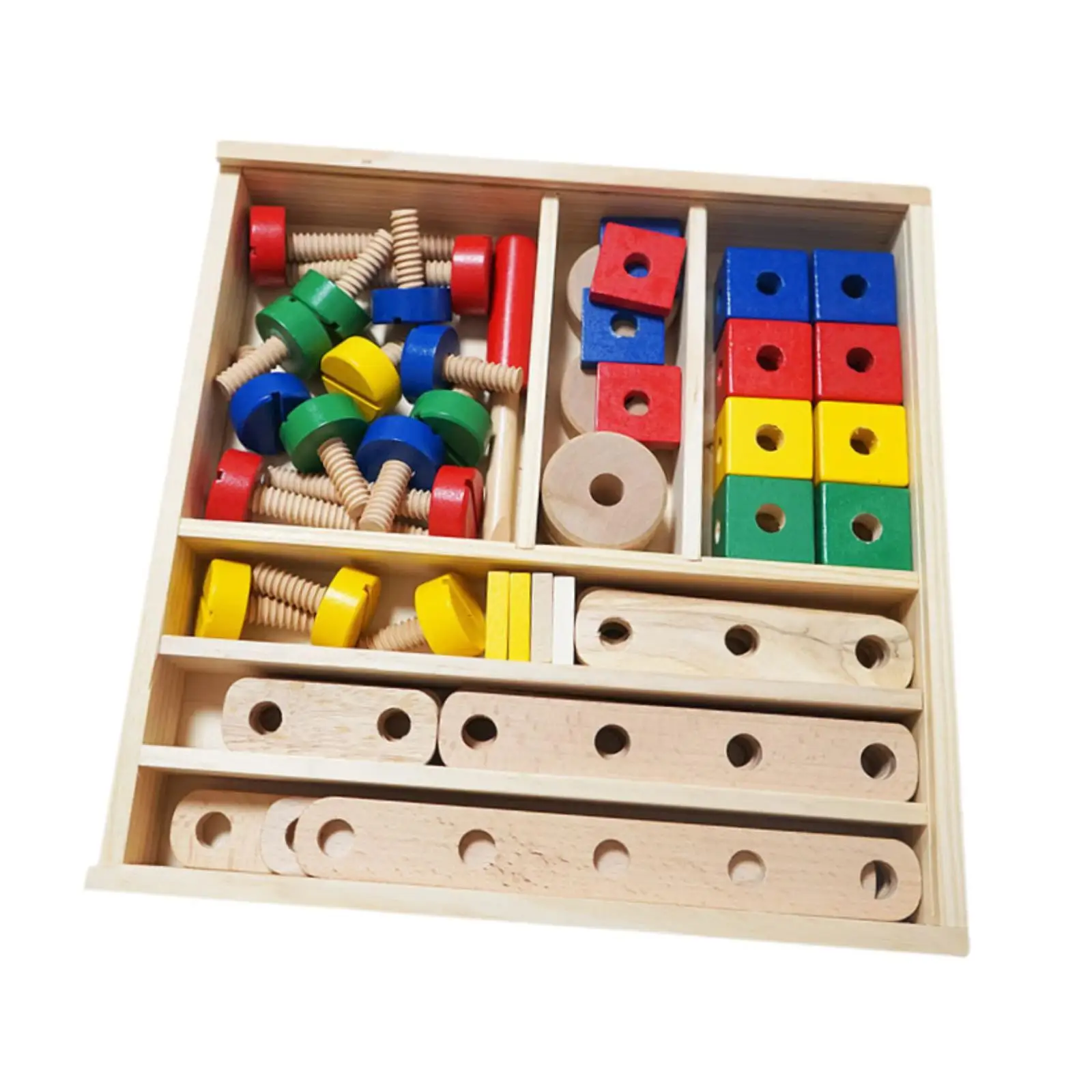 Wooden Nut and Bolts Toy Model Building Tool Kits for Party Toy Preschool