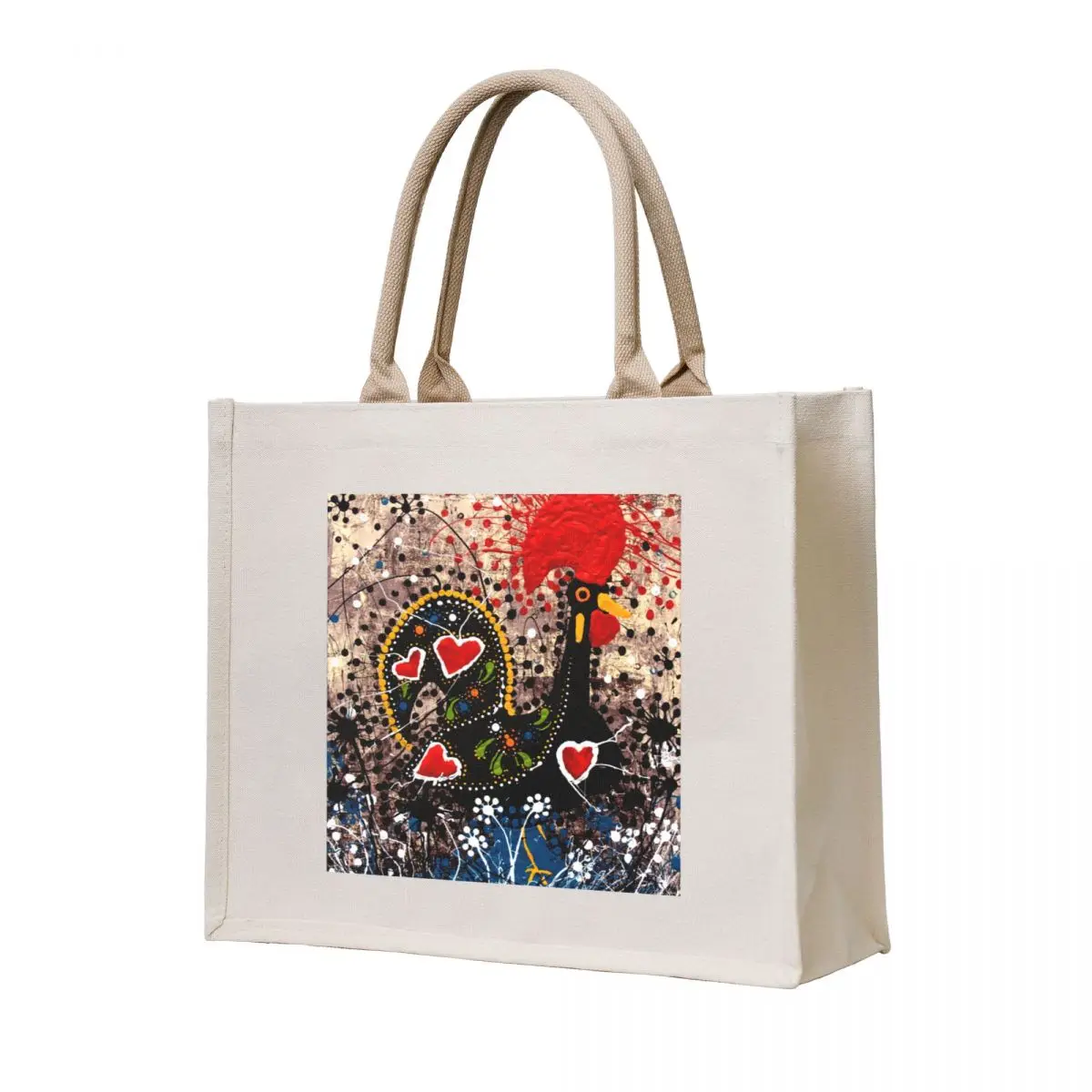 Portuguese Rooster 3 Tote Bag Big bag women foldable reusable bag supermarket folding