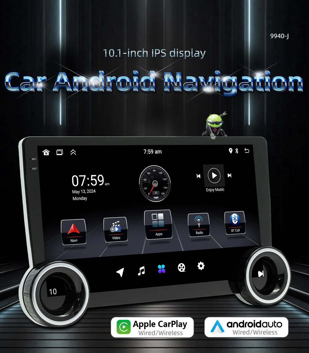 BQCC 10.1 inch Universal android13 Car Radio Dual twist Android Auto CarPlay 1din Multimedia Player GPS car Intelligent Systems