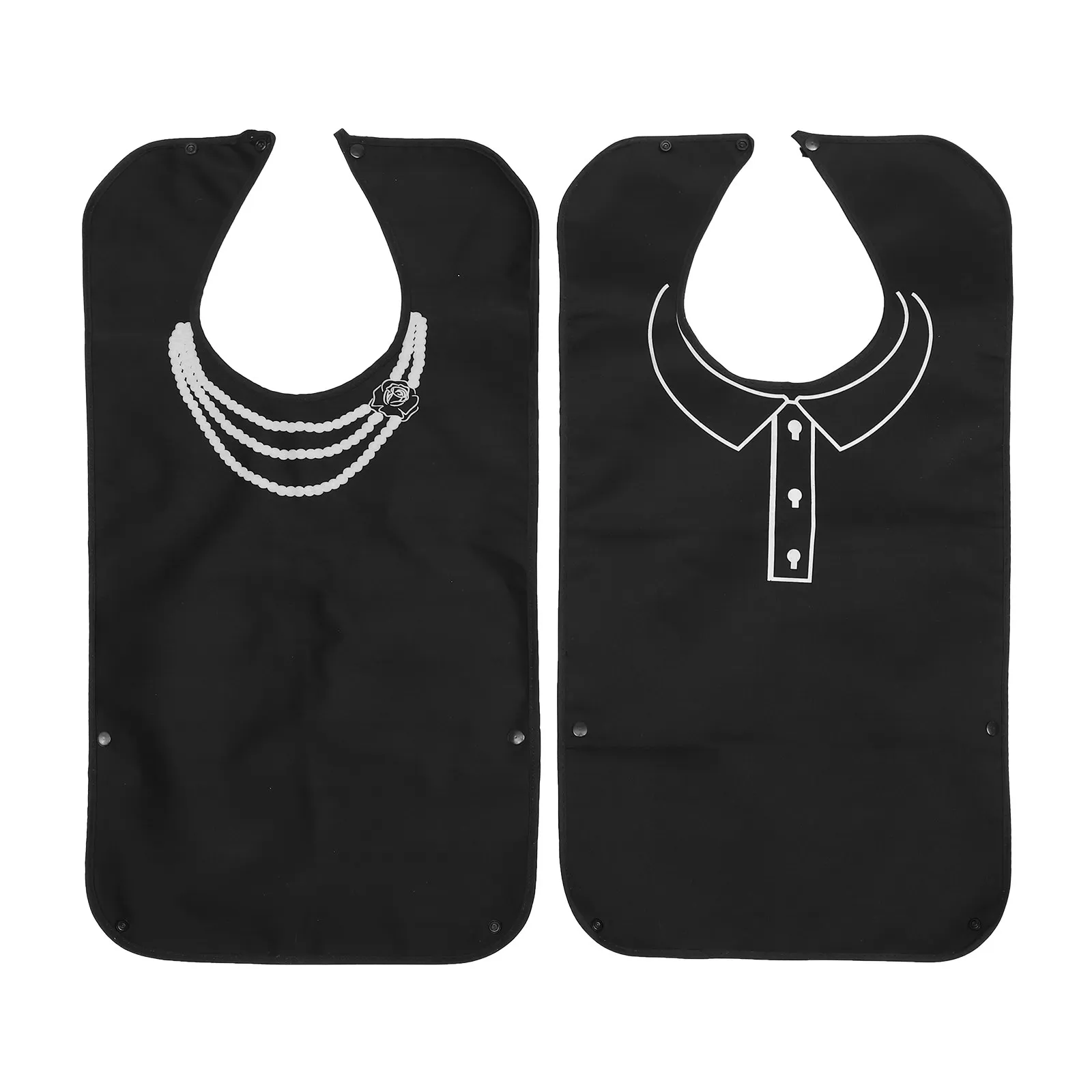 

2Pcs Skin-Friendly Cotton Polyester Back Waterproof Feeding Bibs for Elderly Adults Drooling Protection Portable Eating Lunch