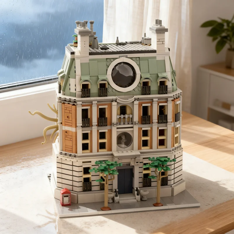 2969pcs MOC Super Heroes Marvelal Sanctum Sanctorum Upgrade Left-side Modification Model Building Blocks Creative Birthday DIY