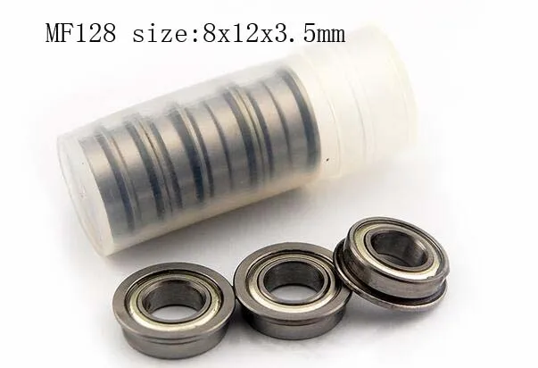 (10 PCS) MF128ZZ (8x12x3.5 mm) Metal Shielded FLANGED Ball Bearing MF128