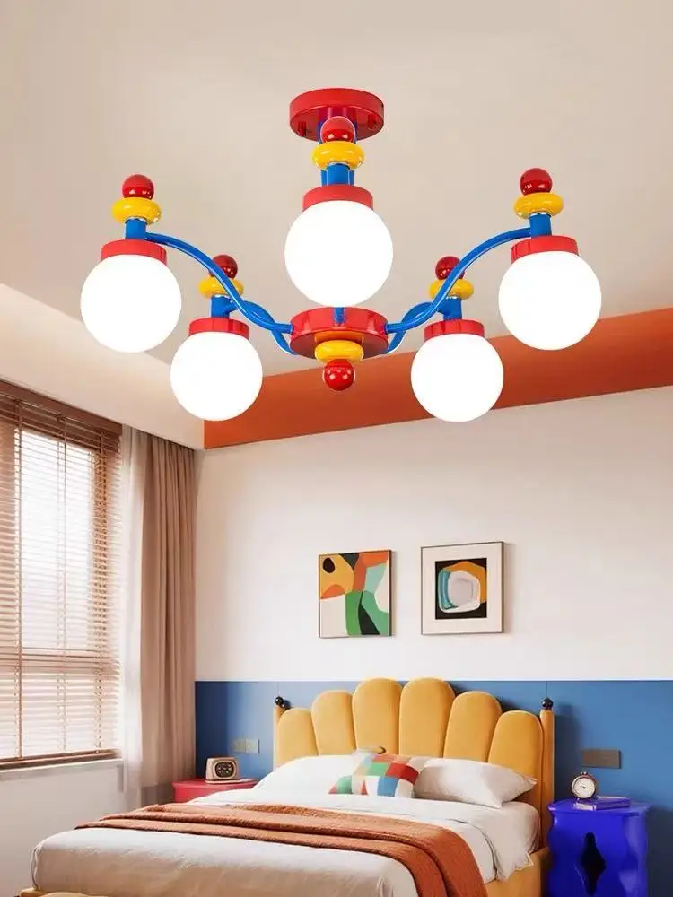 Children's Room Memphis Bedroom Light Colorful Ceiling Light Eye Protection Creative Restaurant Dopamine Male and Female Room Pe