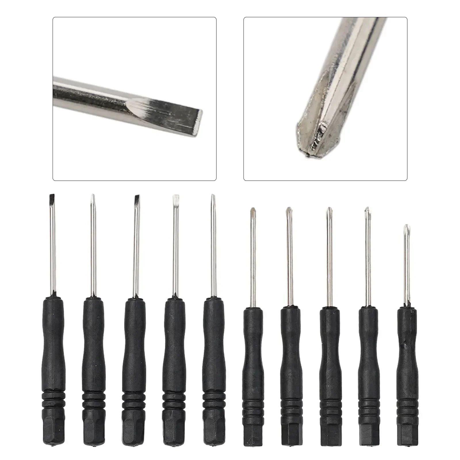 Practical Use Brand New High Quality Material Screwdriver Small 3.22Inch Slotted /Cross 10Pcs 10x 2mm Cutter Head