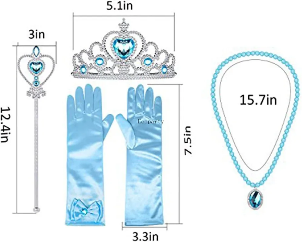 Meninas elsa neve rainha cosplay princesa vestir-se acessórios luvas tiara coroa varinha colares apresenta ole jogar prop giftwear