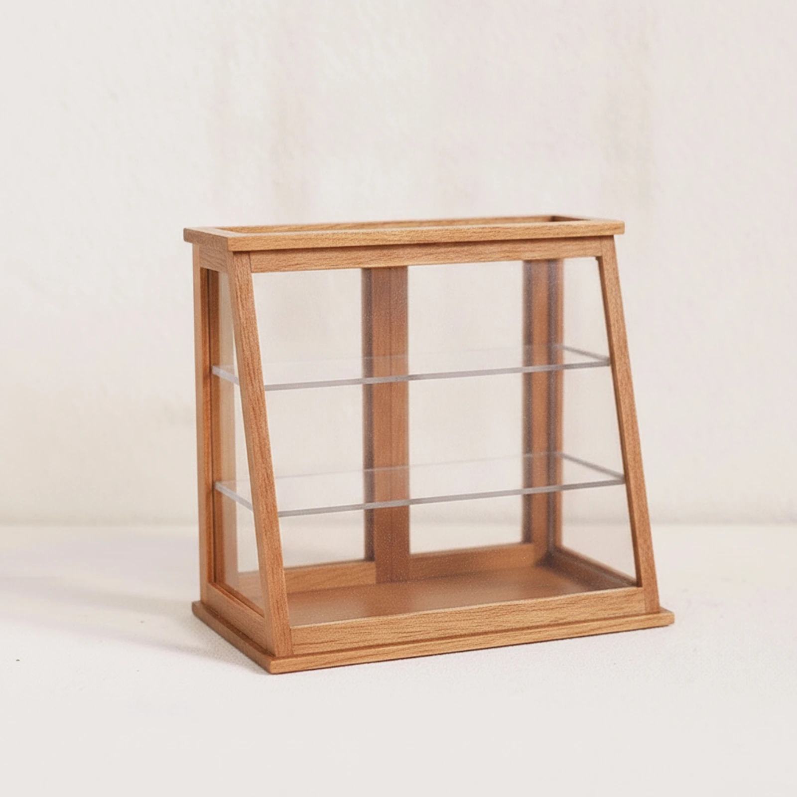 Dollhouse Bakery Cabinet Slanted-Front Dollhouse Display Cabinet Furniture Trapezoidal Realistic for Diorama