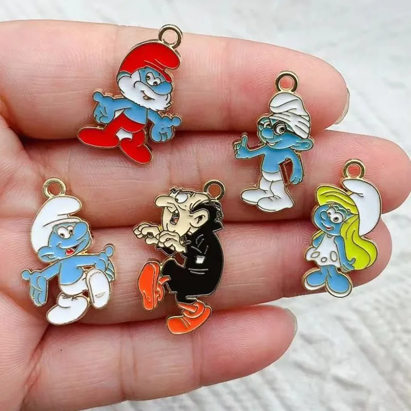 10Pcs Kawaii Expression Figure Metal Cosplay Enamel Charms Pendant for Women DIY Earrings Necklace Jewelry Fashion Handmade