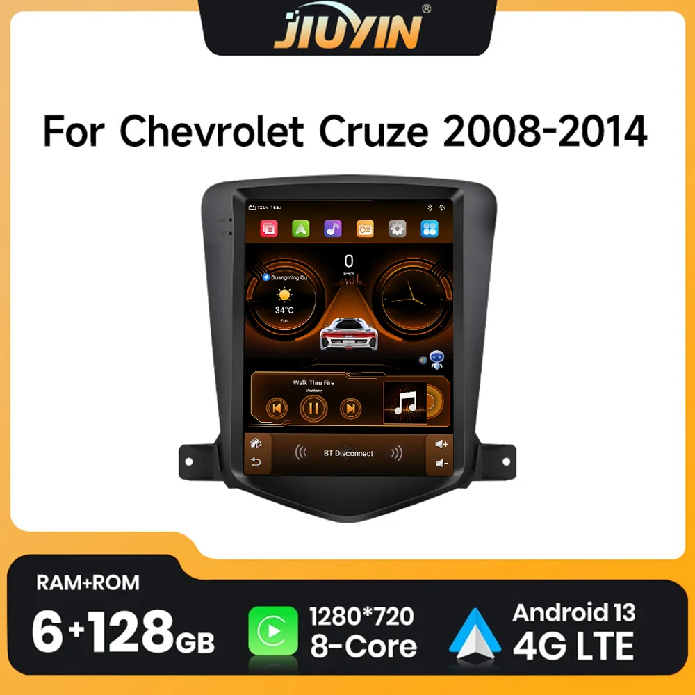 

Автомагнитола 2DIN для Chevrolet Cruze 2008-2014 Carplay, Android 13, мультимедийный видеоплеер, навигационная стереосистема