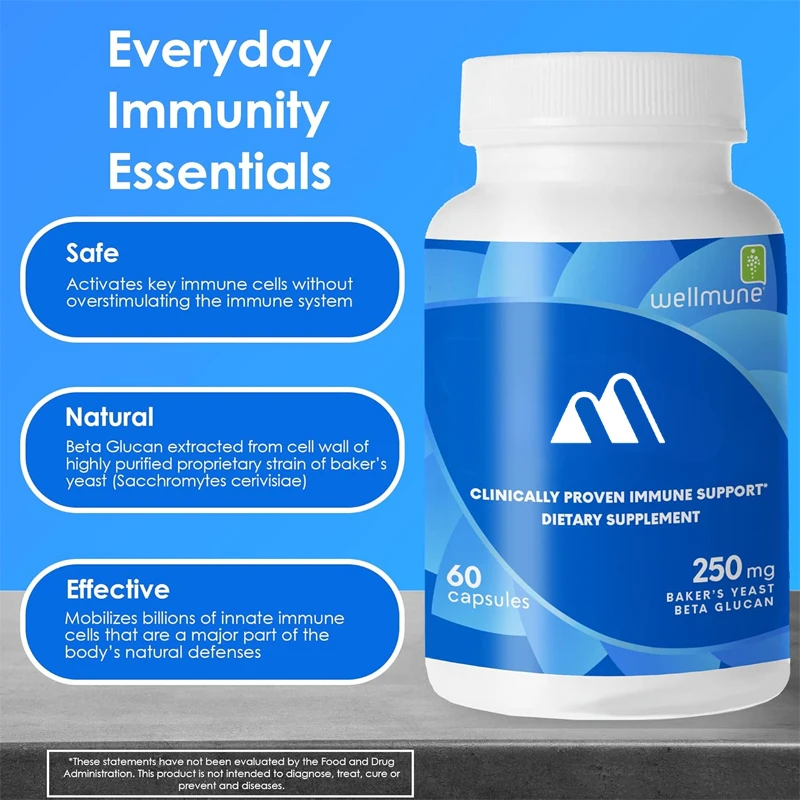 

Superior Immunity - Wellmune High-purity Β - Gluten Free, Hypoallergenic, Non Gmo, And Vegetarian Capsules -60 Capsules, 250mg