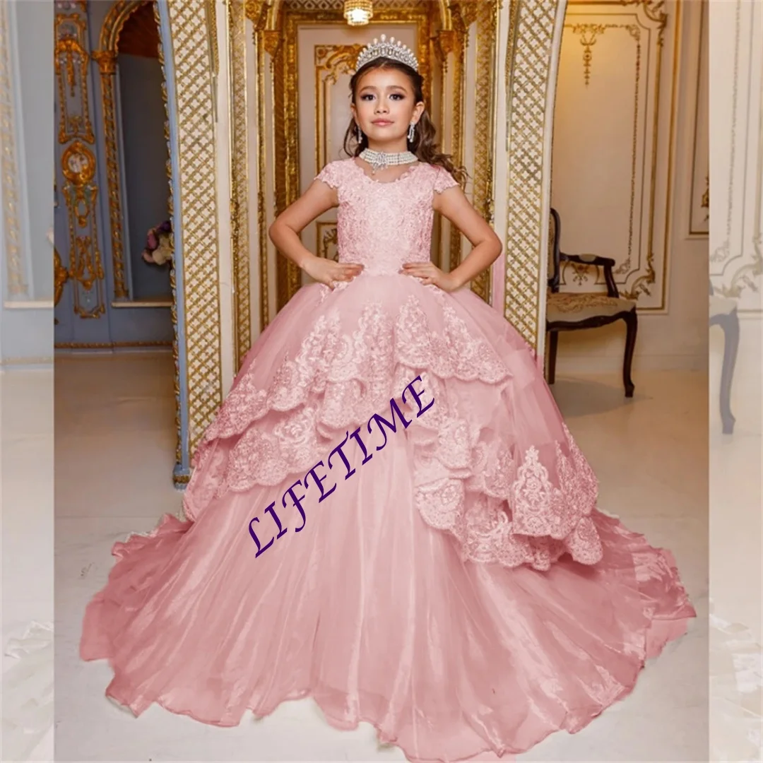 Customized Purple Princess Dress for Girls Children's Formal Wear Piano Recital Pageant Performance Gown Costume Birthday Party