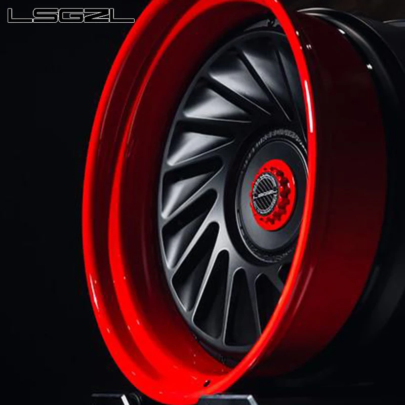 사용자 정의 빨간색 단조 스포츠 림 19-26 인치 알루미늄 합금 바퀴 5X114.3 5X130 5x120 Mercedes Bentley Urus C8 GTR 25mm 30mm ET