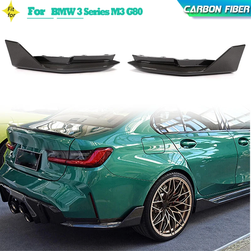 Dry Carbon Car Rear Bumper Splitters Flaps Apron for BMW 3 Series G80 M3 2021 2022 Rear Splitters Diffuser Lip Winglets Canards