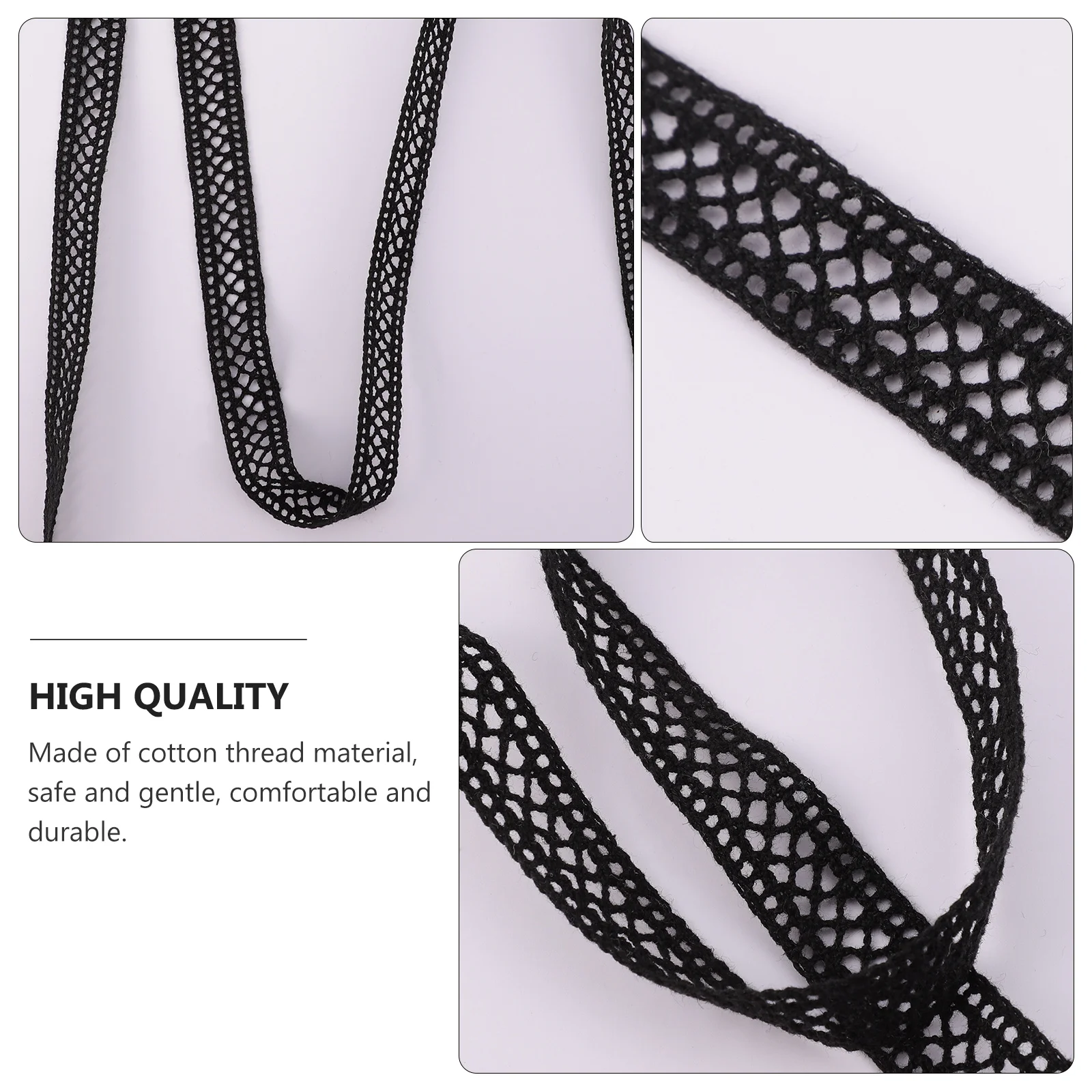 

10 Yards Vintage Decor Elastic Lace Tassel Ribbon Border Black Bride Wedding Dress Accessories Fabric Cotton Embroidered