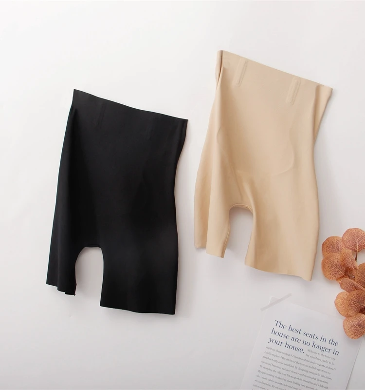 

K381 Women's Safety Pants Abdomen Control High Waist Nylon Fabric Thin Model Shaping Bottoming Pants Summer Breathable Underwear