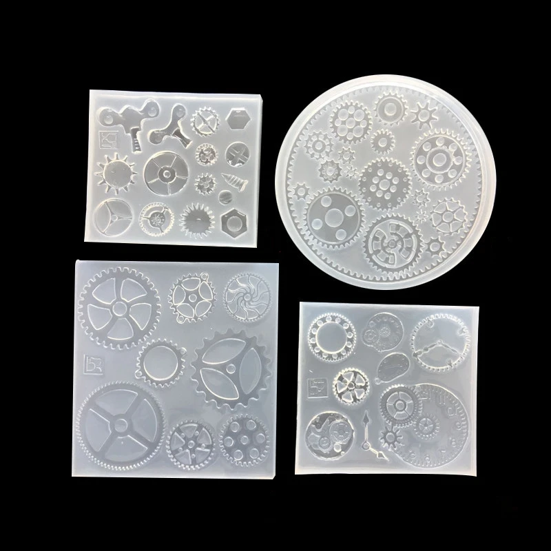 New 1PCS Gear Shape Charms Transparent UV Resin Liquid Silicone Combination Molds for Necklace Earring Making Jewelry