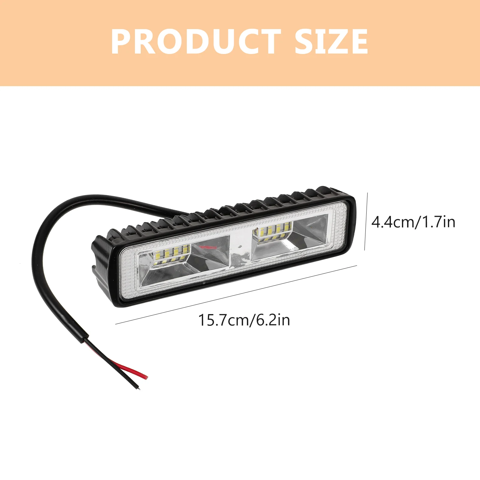 자동차 LED 작업등, 긴 플라스틱 작업등, 바 스팟 투광 조명, SUV 트럭 자동차용, 48W, 2 개