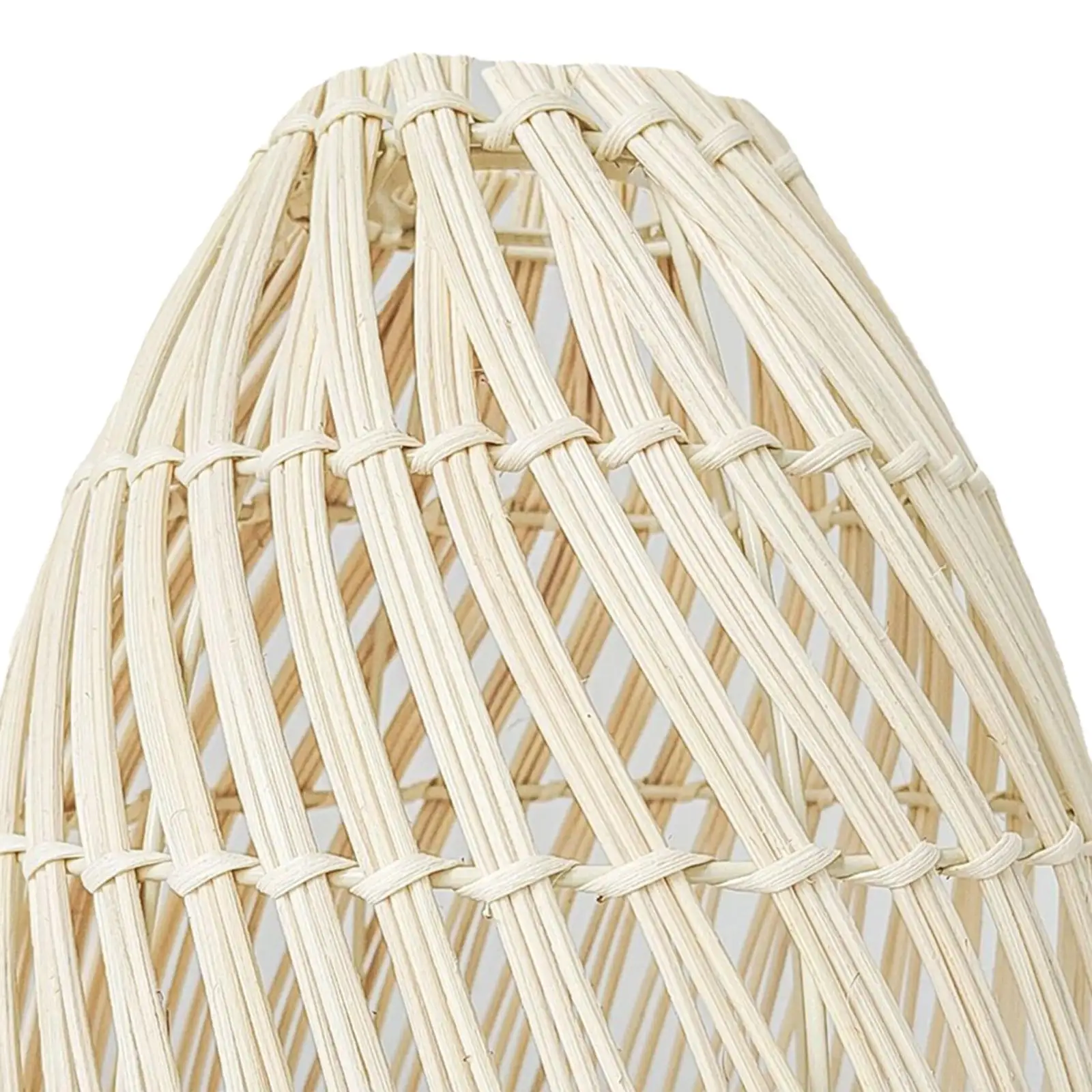 Handmade Rattan Pendant Light Shade Vintage Chandelier Lampshade Cover Lantern Frame for Table Cafe Restaurant Home