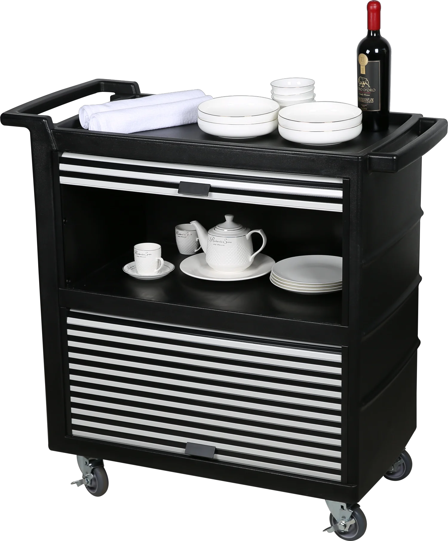 Wholesale Cheap Price Complete Closure Commercial Dining Trolley Dining Service Trolley