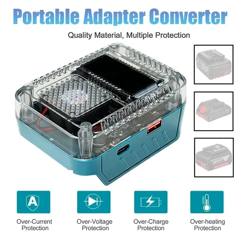 BTLIFE-Litio BAT618 Per Adattatore Convertitore Caricabatteria Li 18V 1018K AL1820CV Telefono Mobile USB Tipo C