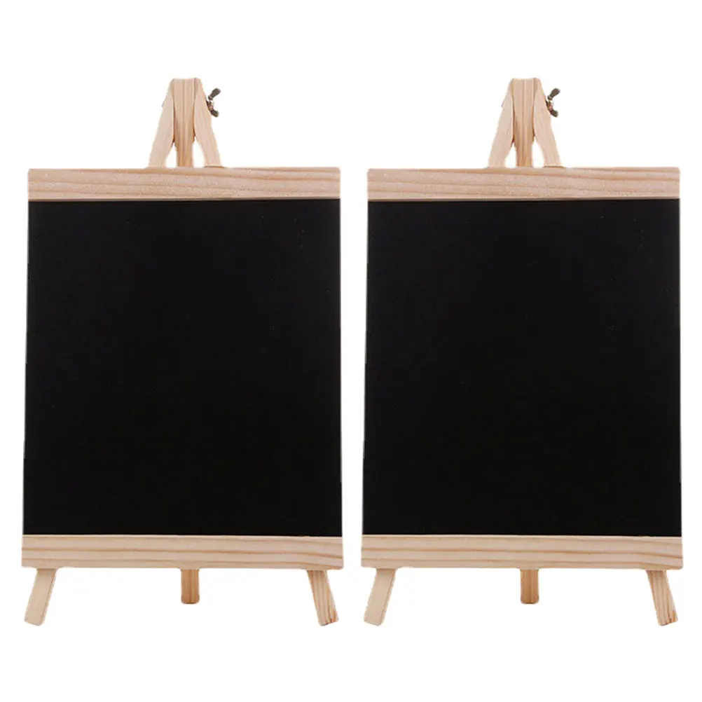 

2 Pcs Message Blackboard Decoration Chalkboard Sign Desktop Double Sided Wood Tabletop Signs