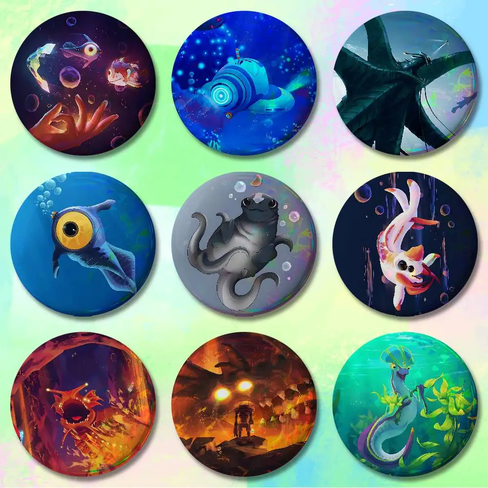 Game S-Subnautica 2 Enamel Pin Tinplate Round Brooch Cosplay Nijigen Otaku Culture Badges 58mm 44mm 32mm 75mm 25mm