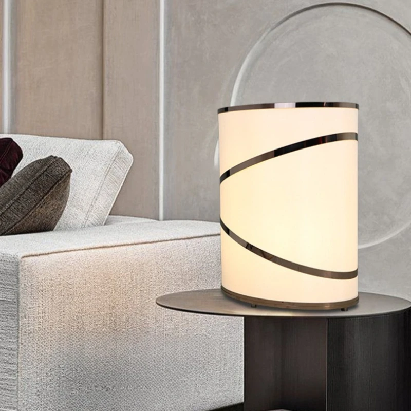 Modern Minimalist Cylinder Farbic Art Bedroom Beside Lamps Dining Room Decor Led Lights Hotel Office Commercial Lighting 2026