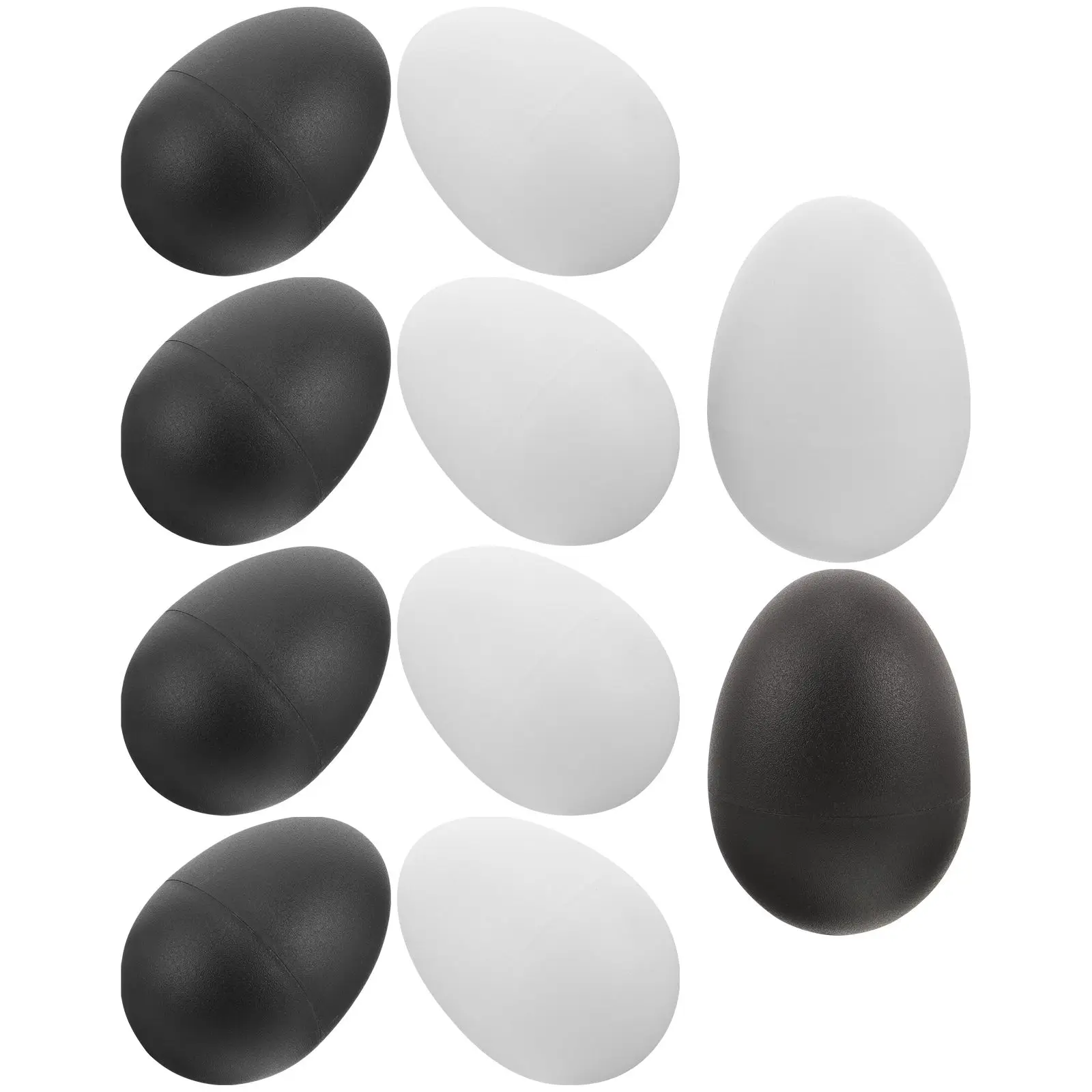 

10 Pcs Black White Plastic Egg Kids Percussion Instruments Toy Maraca Eggs Musical Education Early Learning