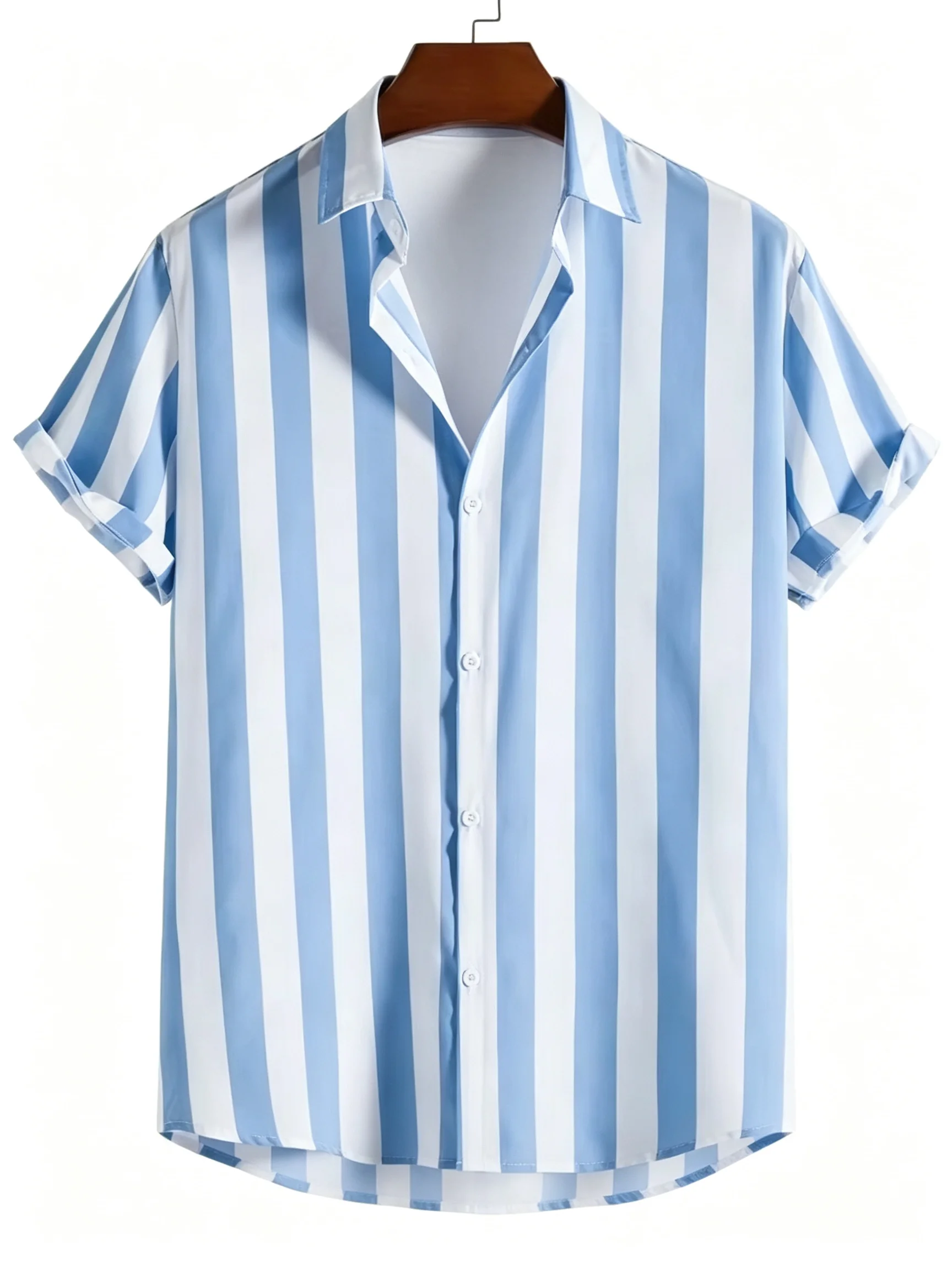 2026 New Family Matching Vertical Stripe Shirt Men Women Kids Casual Beach Vacation Short Sleeve Button Up Blouse Tops