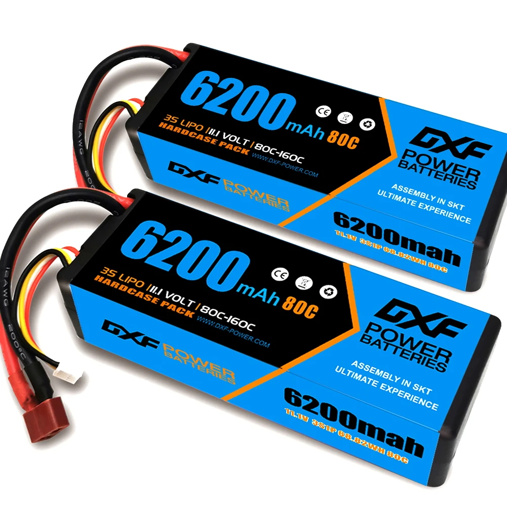 Batteria DXF 3S Lipo 11.1V 6200mAh 80C con custodia rigida con spina EC5 per 1/8 Buggy Truggy Offroad Car Boat Truck Airplane UAV RACIN