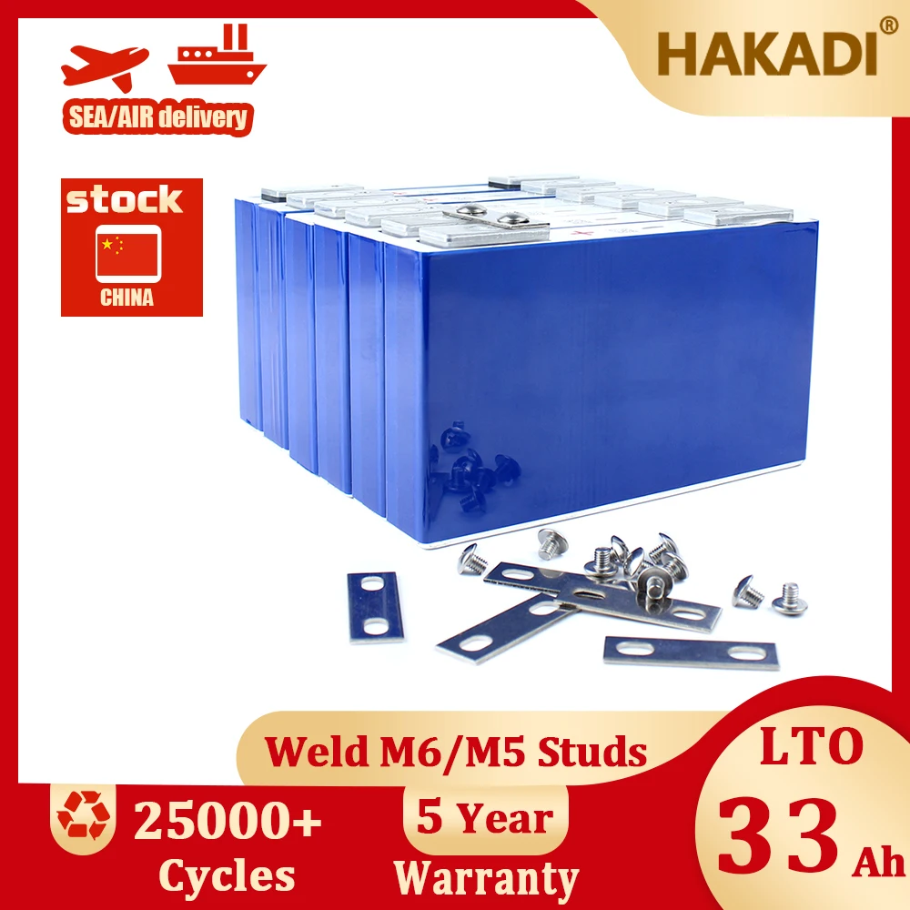 Yinlong 2,3 V 33Ah baterías recargables LTO prismáticas originales 6-24 Uds para sistema Solar fuente de alimentación DIY Audio del coche 25000 + veces