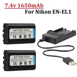 1650mAh Battery EN-EL1 ENEL1 EN EL1 Battery and Charger for Nikon CoolPix 4300 5400 8700 500 775 880 885 990 995 Bateria