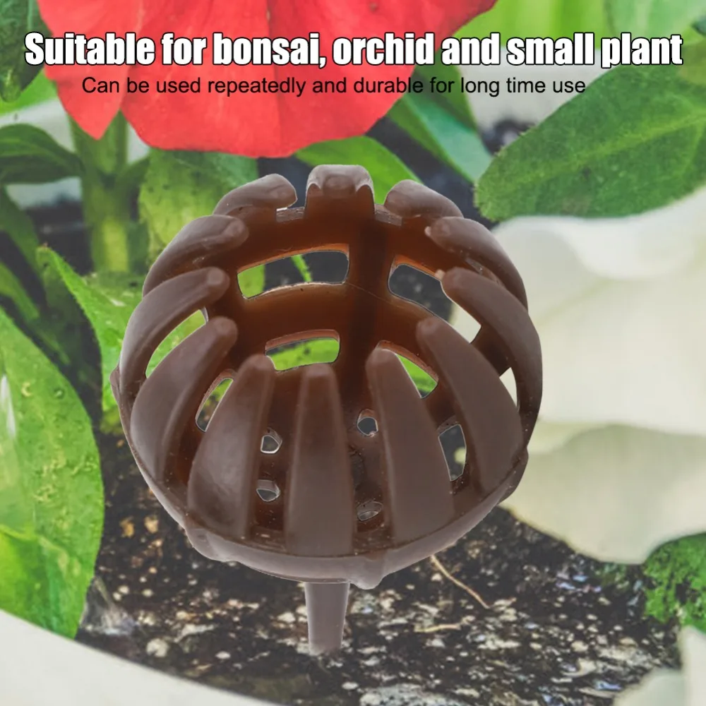 100PCS Brown Fertilizer Basket Box ABS Reusable Design Plastic Fertilizer Basket Slow Release Spherical Shape