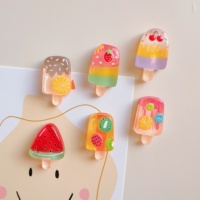 6pcs Magnetic Fridge Magnets Set] 6pcs Set of Fruit & Ice Cream Magnetic Fridge Magnets - Strawberry, Watermelon Designs