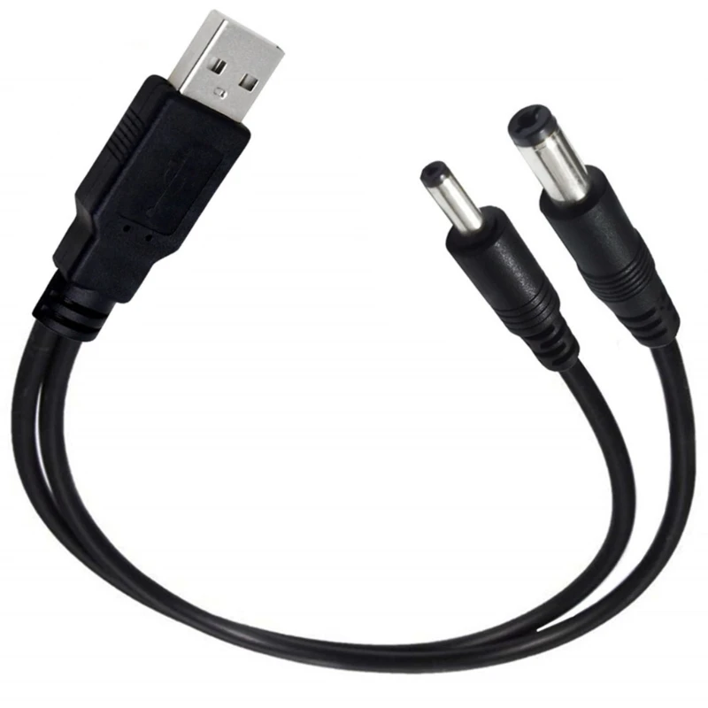 2 w 1 USB do DC moc kabel USB USB do DC 5.5x2.1mm 3.5x1.35mm przewód ładujący kabel z wtyczką ładowarki przewód przewód do Router wi-fi głośnik