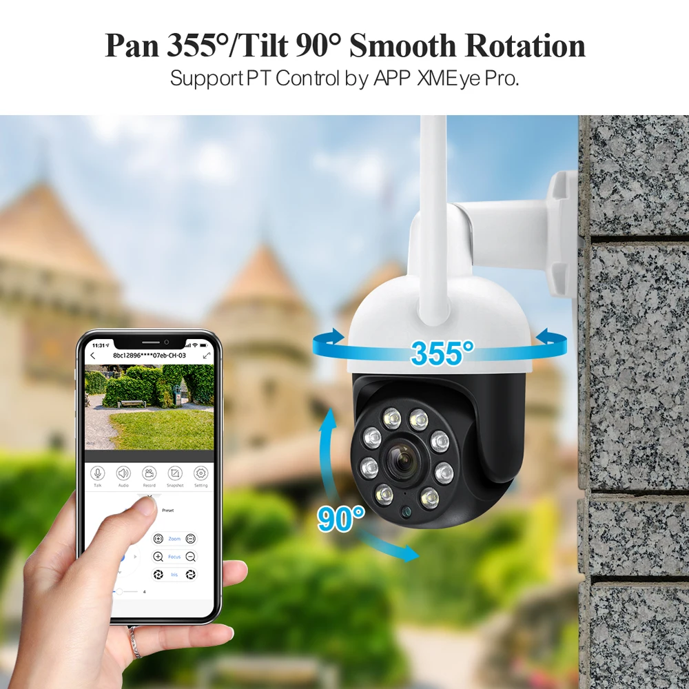 Techage H.265 8CH 4MP PTZ Wireless Camera System ONVIF Two Way Audio Email Alert Outdoor WIFI IP CCTV Video Surveillance NVR Kit