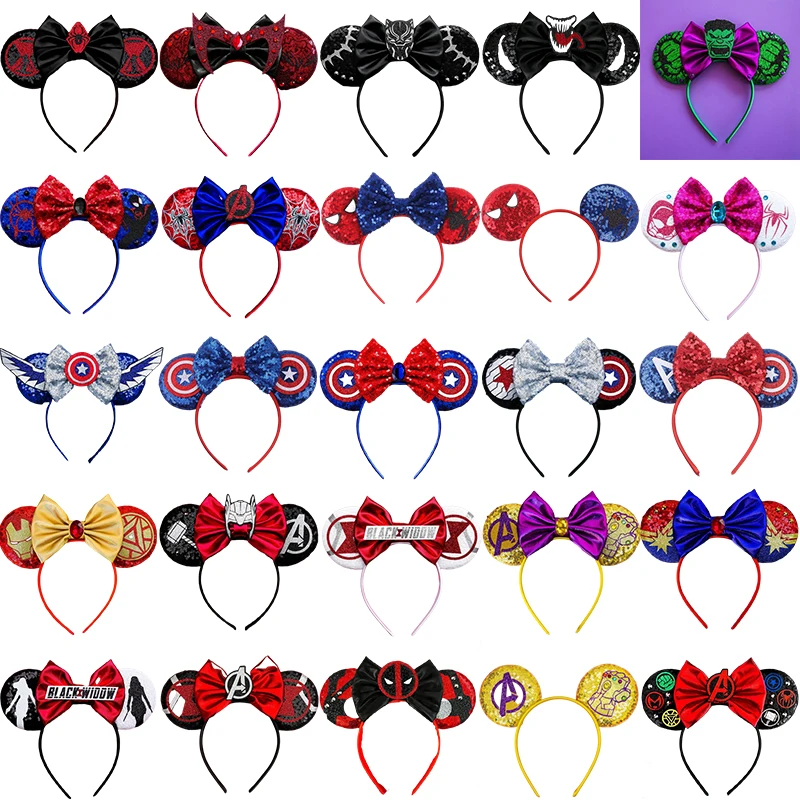 Marvel capitão américa faixas de cabelo feminino disney thor headbands meninas hulk acessórios para o cabelo veneno headwear scarlet witch hairbands