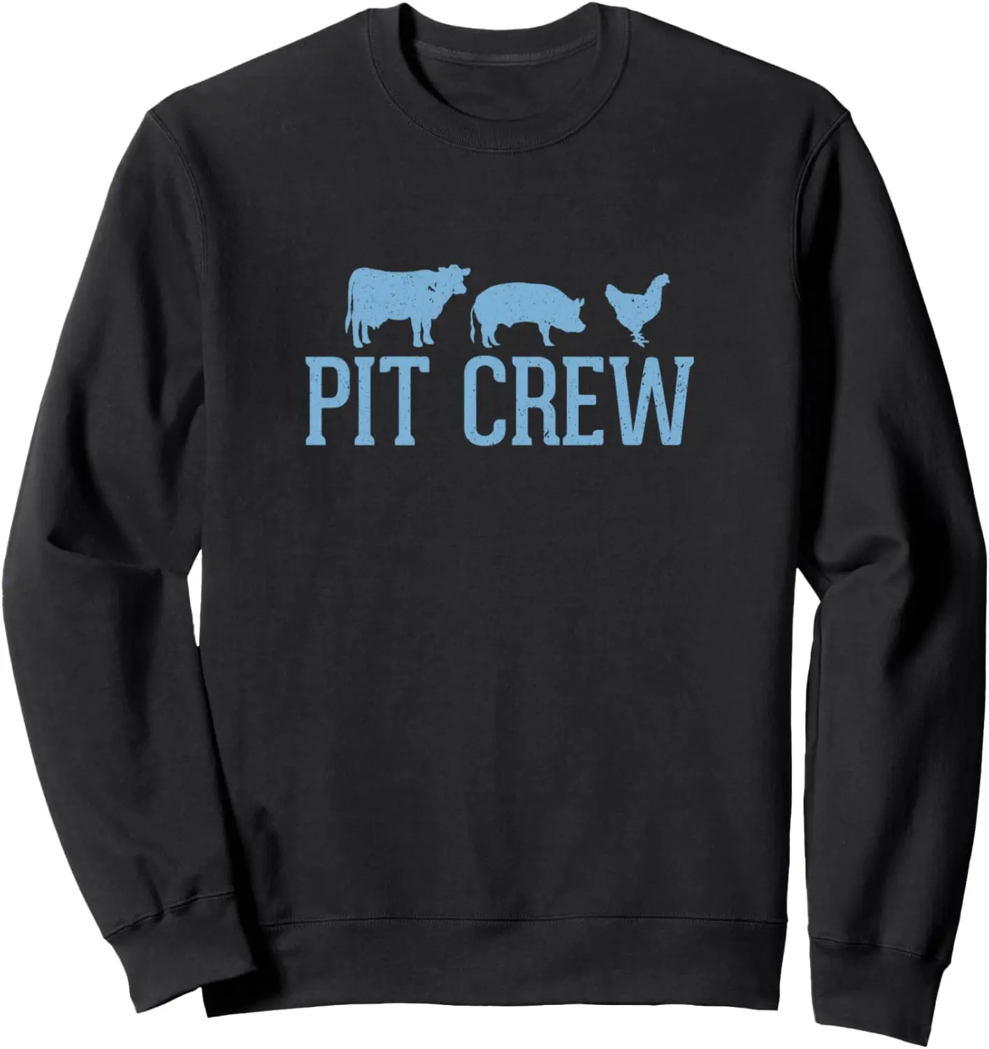 Pit Crew Cow Pig Chicken Barbecue Tailgating Smoke Meat Sweatshirt