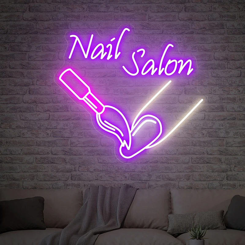 Nail Salon Neon Light Beauty Room Decor Custom Office Signage Welcome Signs Nail Shop Wall Hanging Neon Logo Led Neon Lights