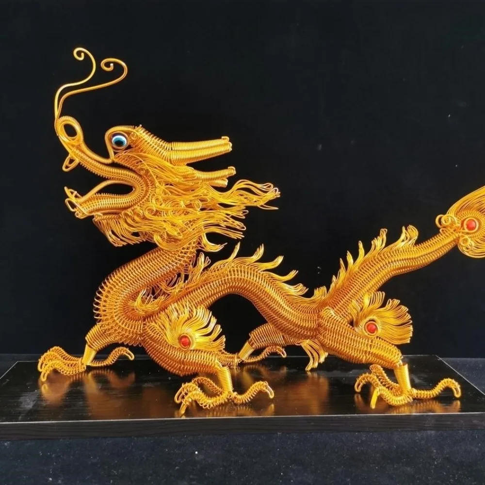 Aluminum wire hand-woven, Chinese dragon model, metal wire, ethnic style characteristics, creative gifts