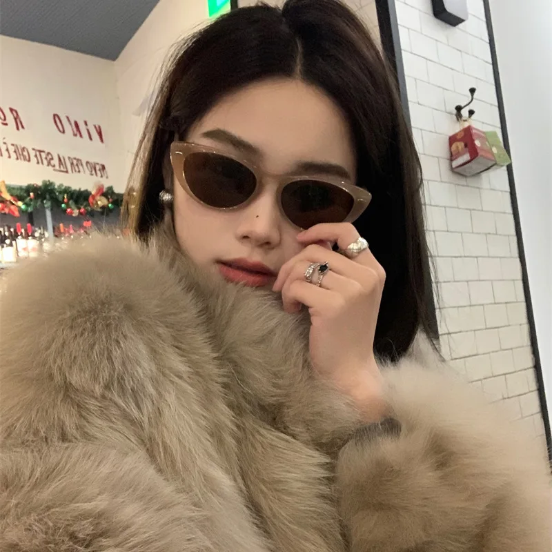 New Vintage Cateye Sunglasses Woman Sexy Retro Small Cat Eye Sun Glasses Brand Round Colorful Eyewear for Female Oculos De Sol