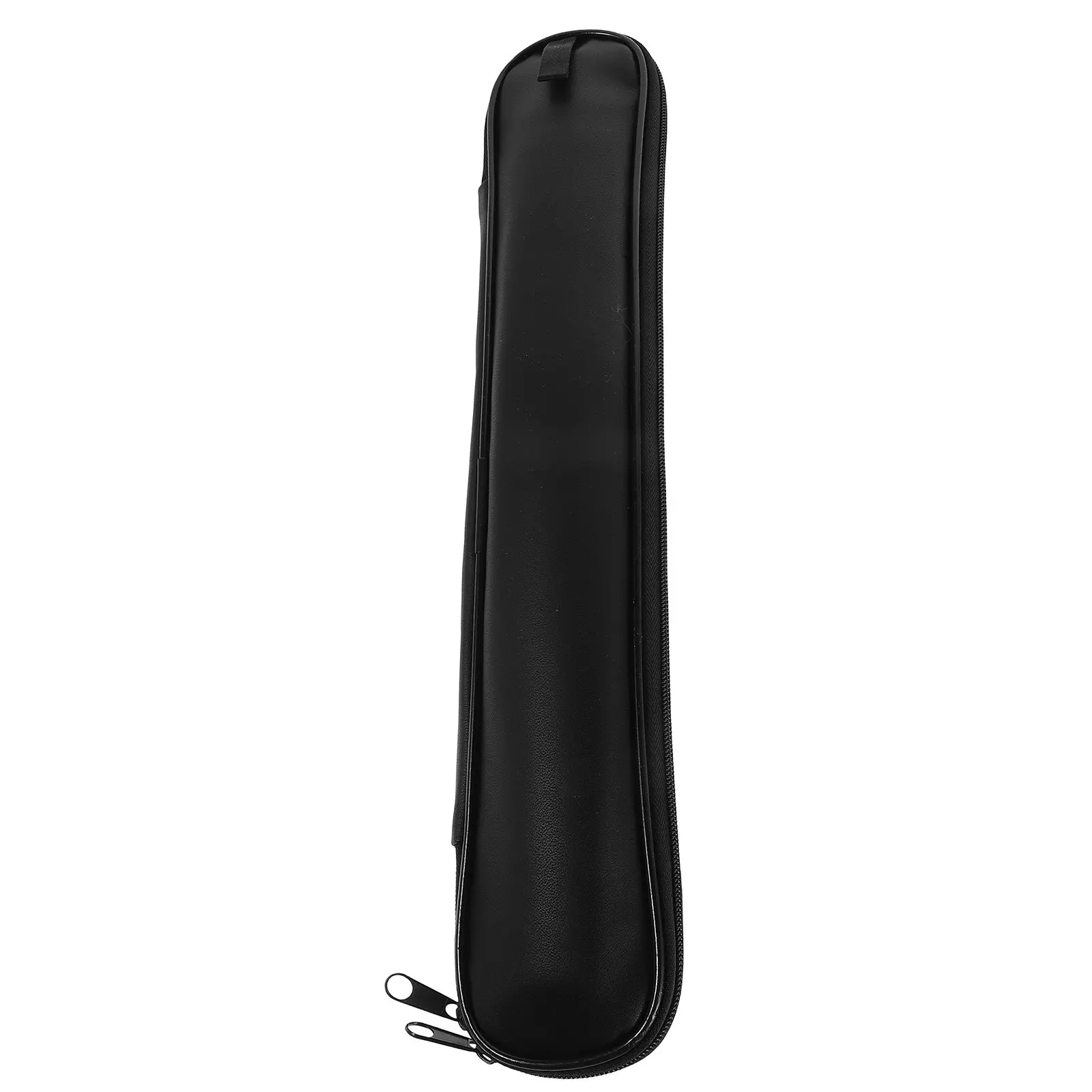 PU Flute Case Bag Waterproof Dual Compartment Recorder Flute Storage Box with Independent Dividers Quick Access Side