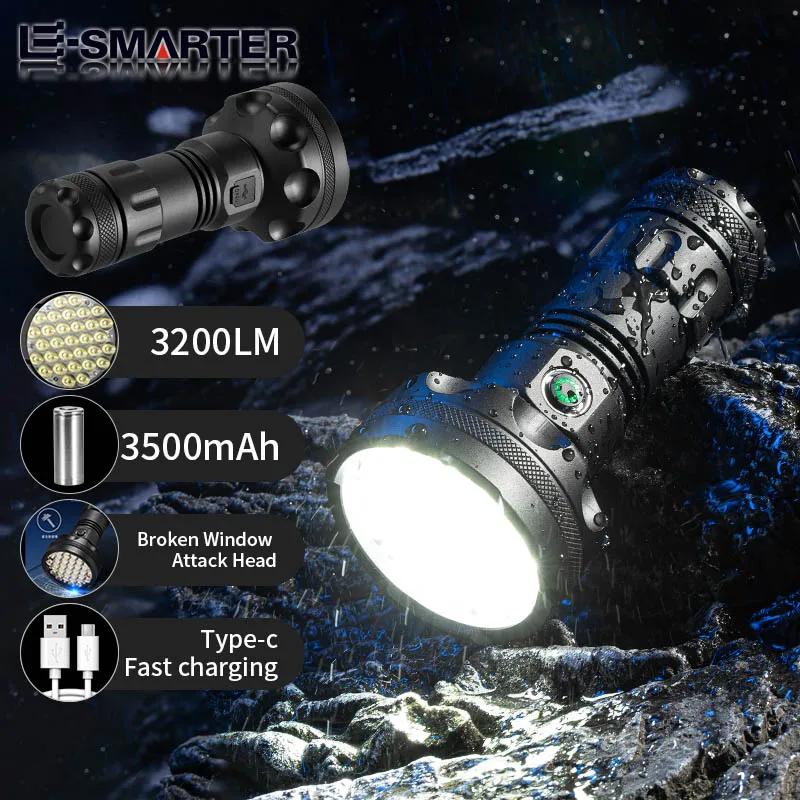 

USB PowerfulFlashlight Torch Super Bright Rechargeable LED Tactical Torch 18650 Battery Camp Lamp