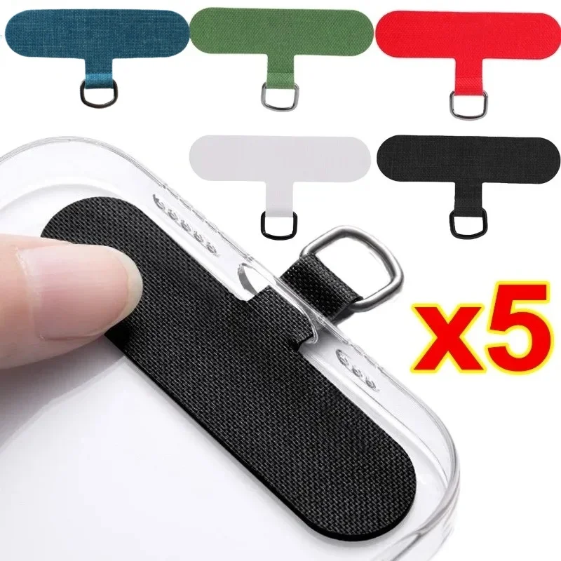 5 Peças de Placas de Fixação em T para Celular - Acessórios de Cordão Trançado para Capas de Celular iPhone 12/13/14/15 e Xiaomi, Cartão Trançado
