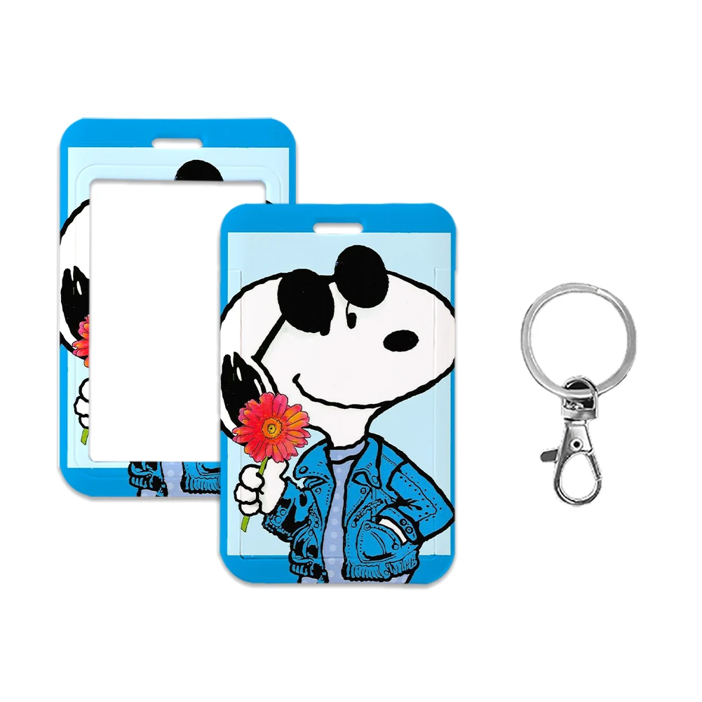 White Dog Lanyards ID Badge Holder Card Holders Retractable Clip Hang Rope Students Lanyard Card Case