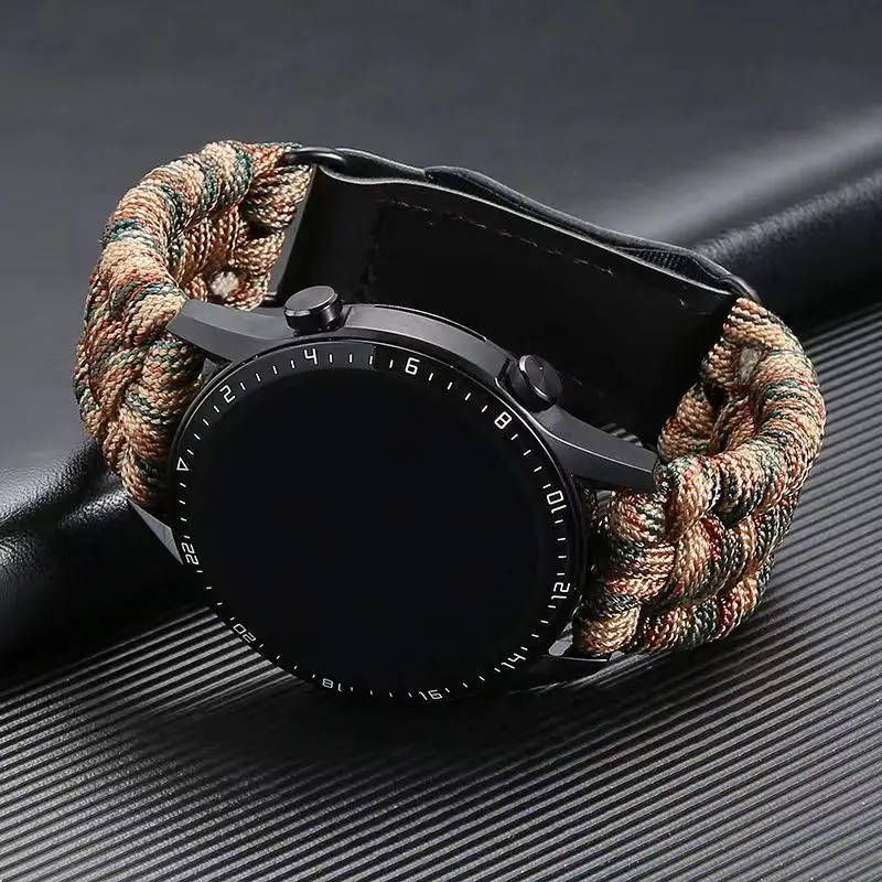 20mm 22mm Nylon Strap for Samsung Galaxy Watch 4 5 pro Band 40mm 44mm 45mm Rope Survival Wrist Bracelet Watch4 Classic 42mm 46mm