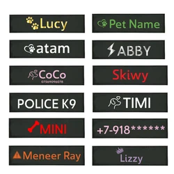 Personalized Dog ID Tag with Name Harness, Collar Sticker, Custom Dog Name Label, Nameplate Harness Patch, Pet Supplies, 2x