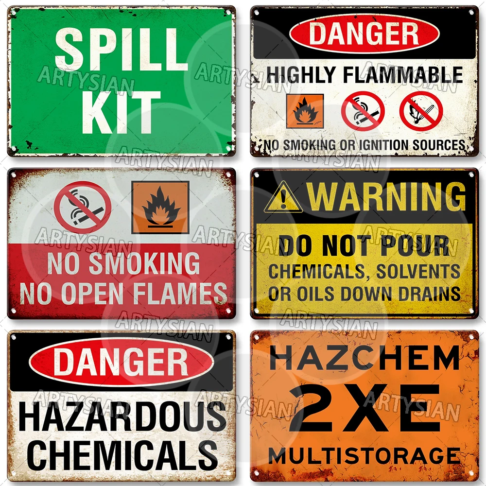 علامة معدنية من Hazchem كيميائية خطيرة سامة SDS 2WE 3WE 2XE مجموعة أدوات سائل تآكل حمض قابلة للاشتعال JET A-1 المبيدات UN 3373
