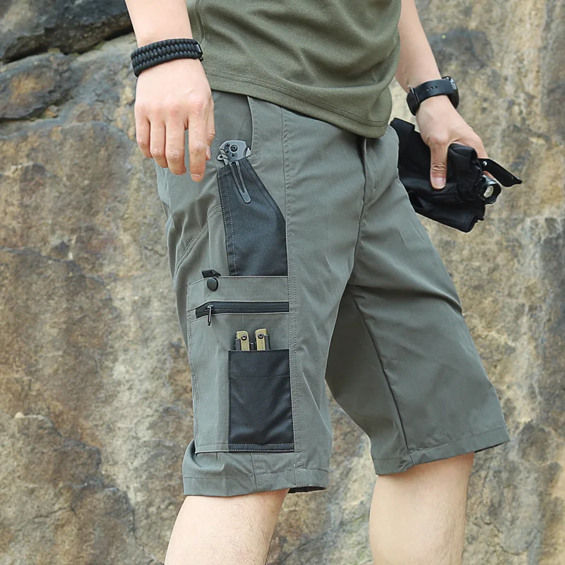 New Tactical Work Pants Men Camouflage Shorts Outdoor Multi-pocket Casual Cargo Short Pants Quick Dry Wear-resisting Shorts Male